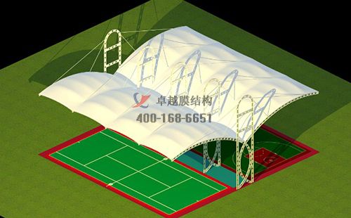 鄭州大學(xué)網(wǎng)球場膜結(jié)構(gòu)雨棚項目